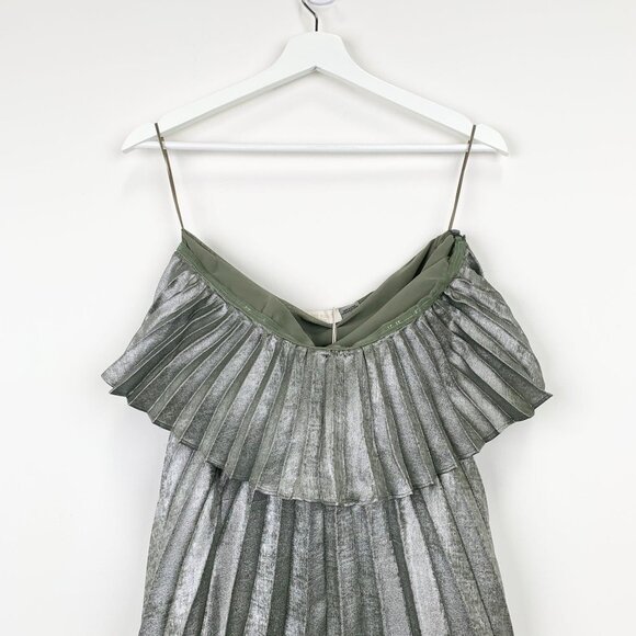 NWT Ramy Brook Ryleigh Metallic Pleated Mini Dress Size US 2 - Picture 6 of 12